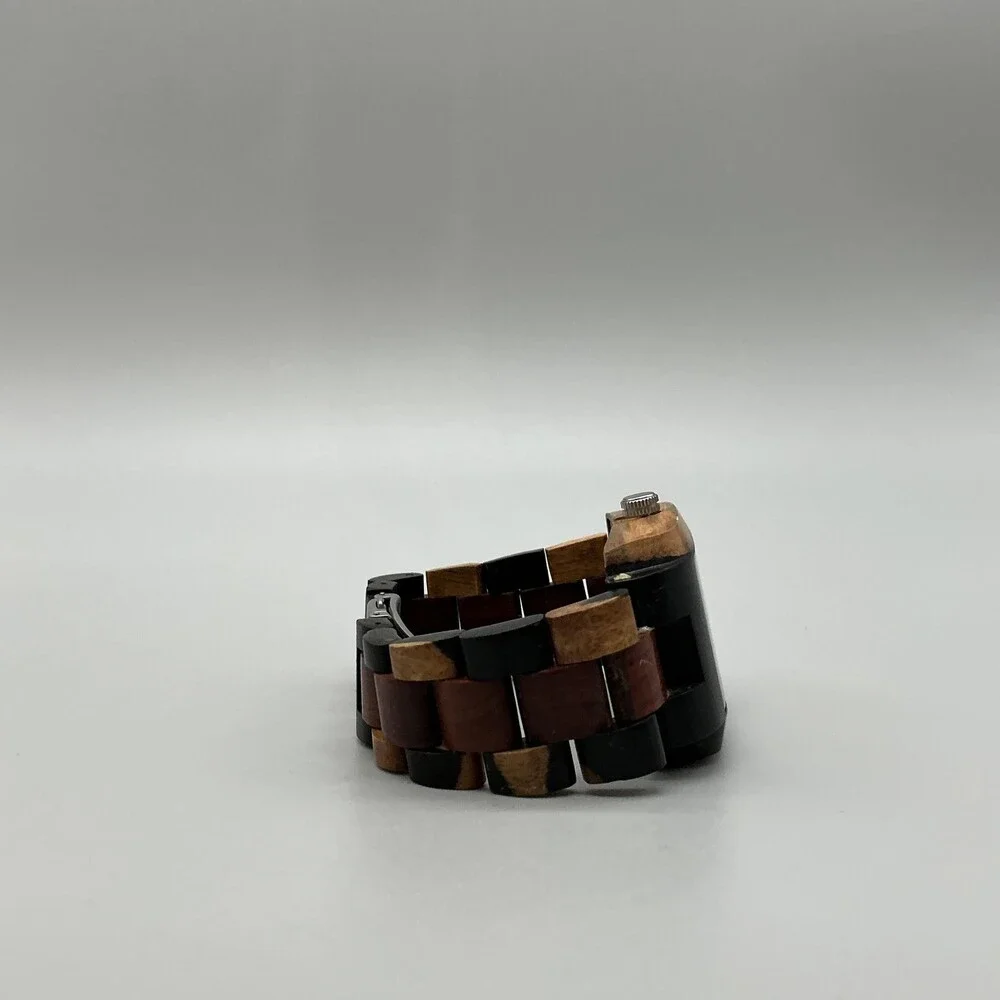 Tense Wooden Collection Mens Watch 35mm Beige Dial Wood Bracelet Date 6.75